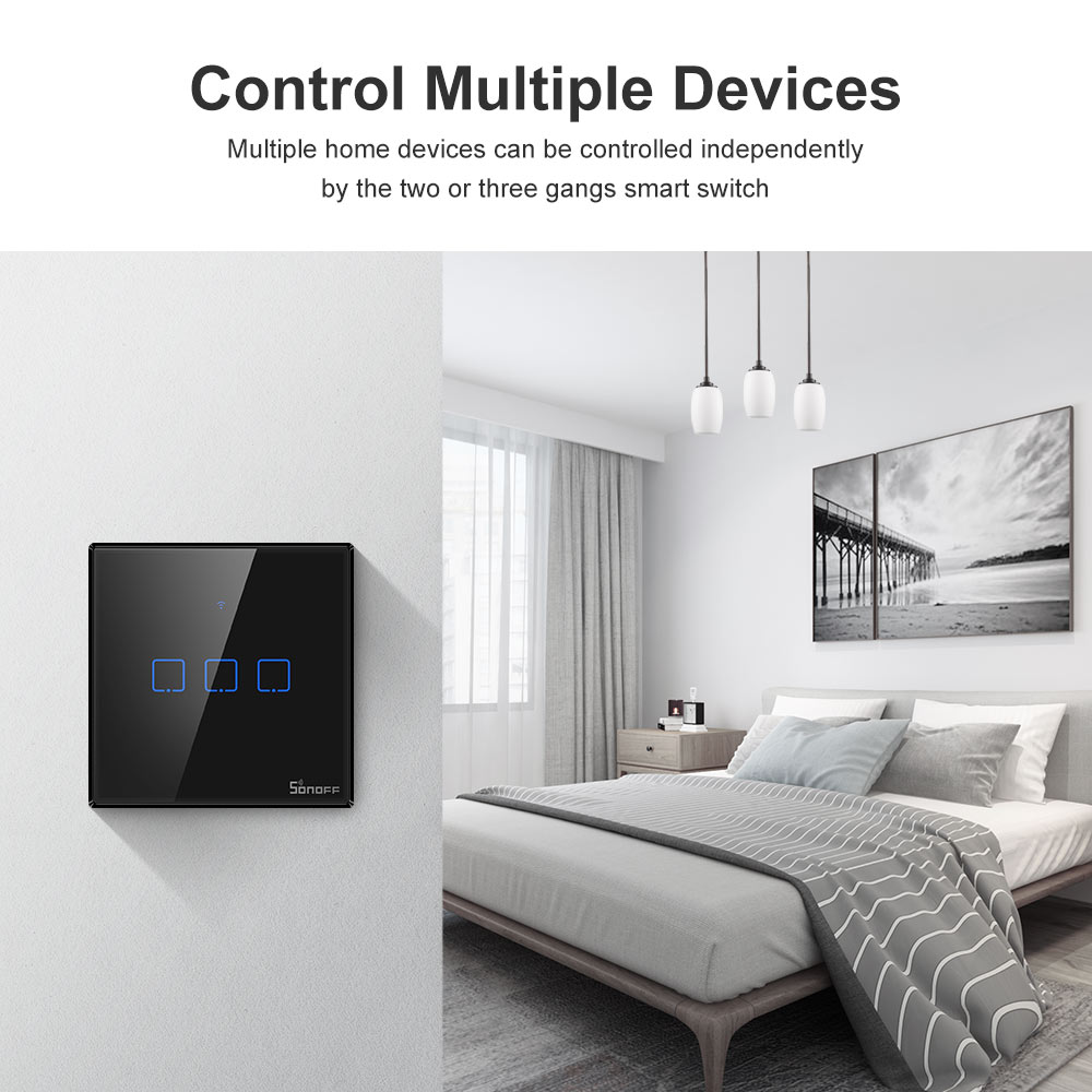SONOFF T3EU Black WiFi Smart W - Sonoff Basic 评论和价格