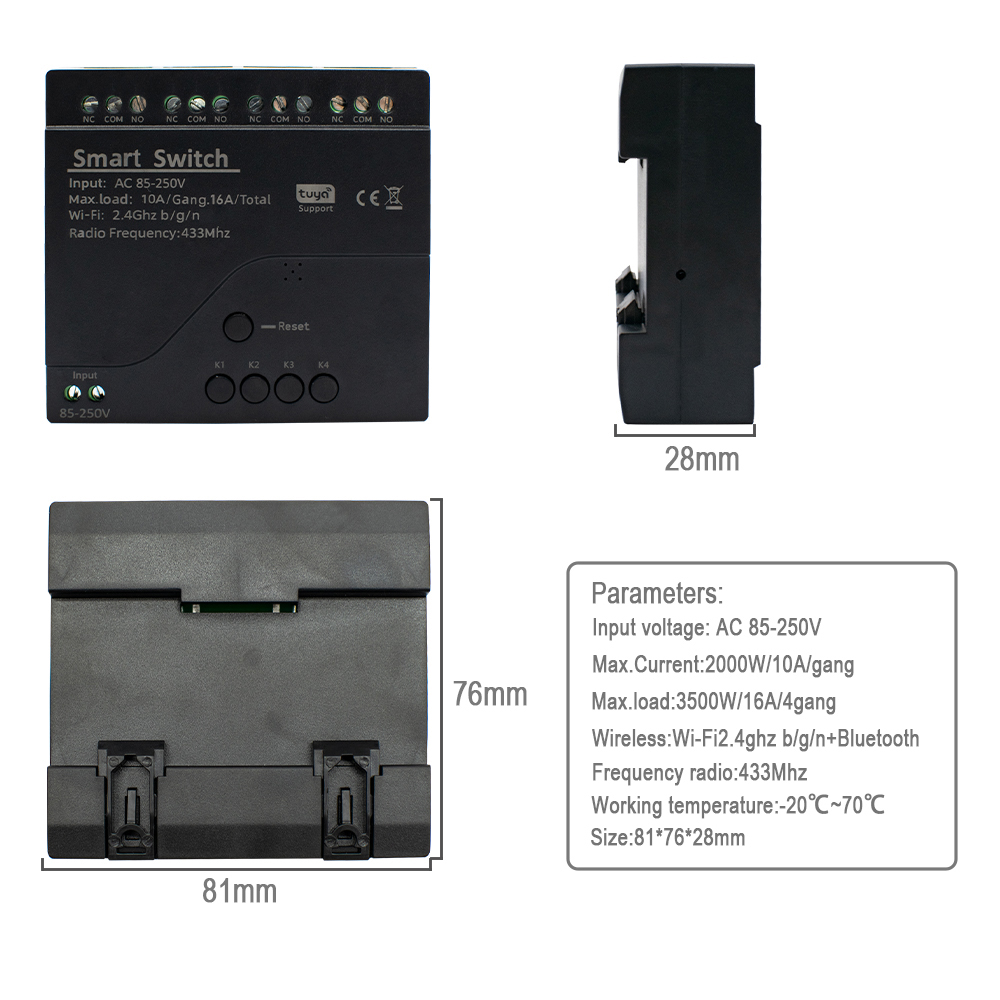 Tuya WIFI 4 Channel Smart Swit - Tuya 4 Channel 评论和价格