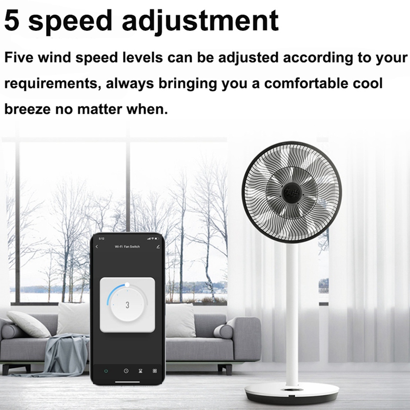 Smart Wifi Fan Switch 5 Speed  - Tuya Smart 评论和价格