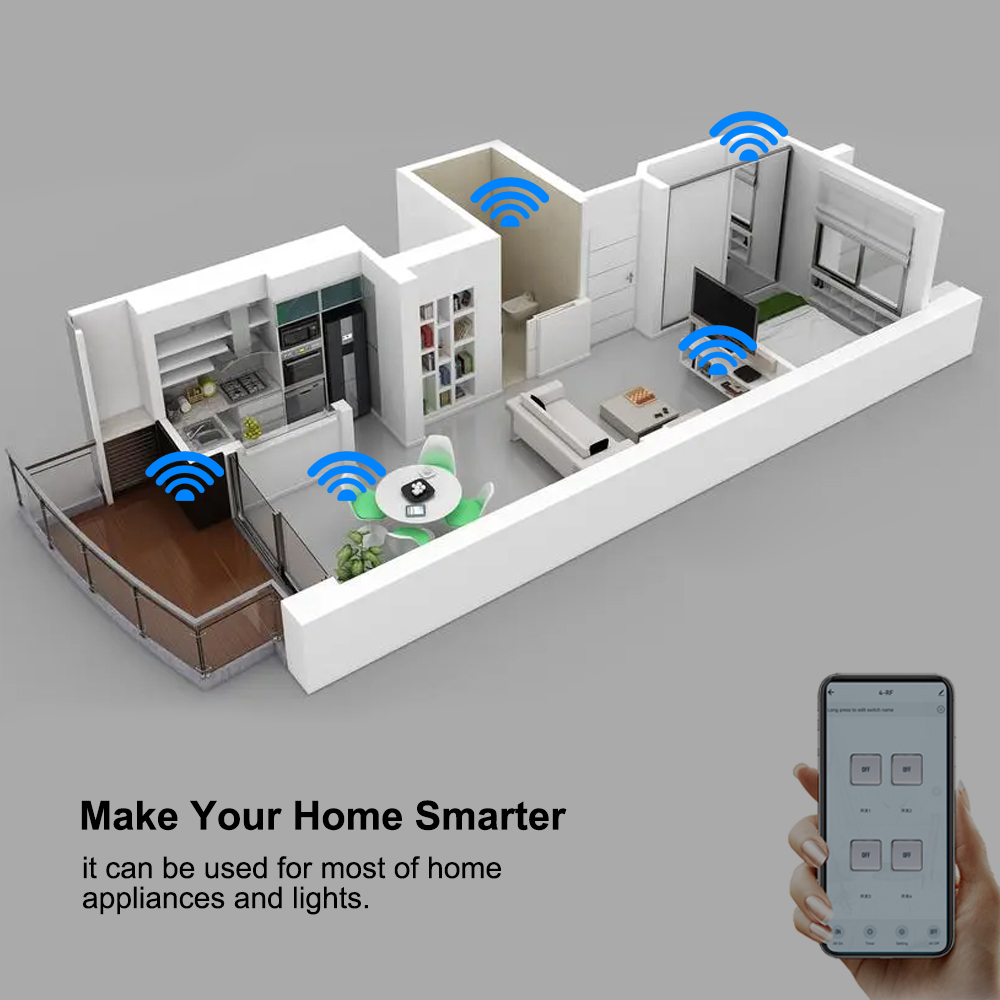 Smart Tuya Switch 4CH Relay Mo - Tuya 4 Channel 评论和价格