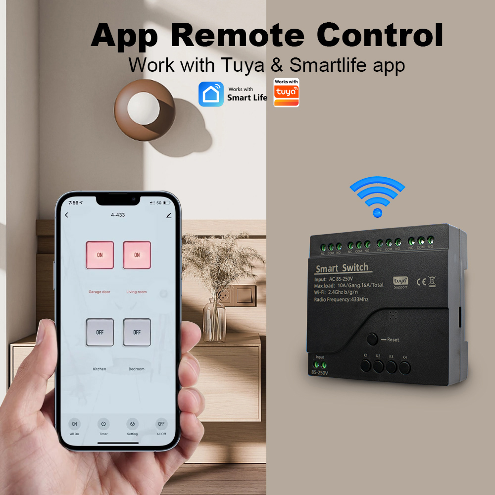New 4CH Motor Smart Switch WIF - Tuya 4 Channel 评论和价格
