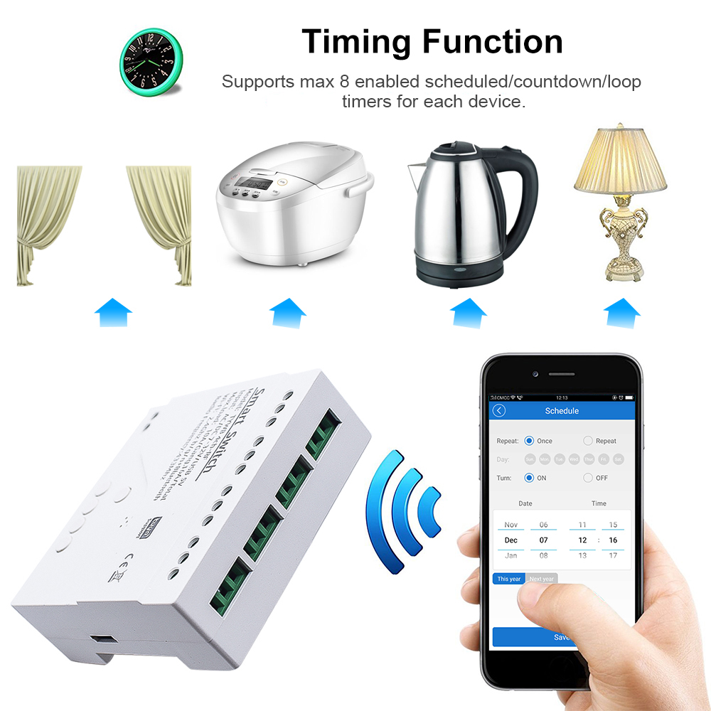 Wifi Smart Light Switch 4CH Md - Tuya 4 Channel 评论和价格