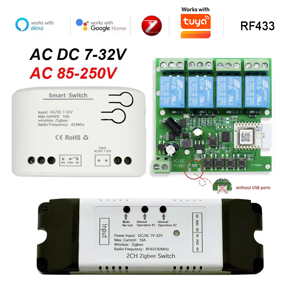 Dry Contact Smart Zigbee Switc - Tuya 4 Channel 评论和价格