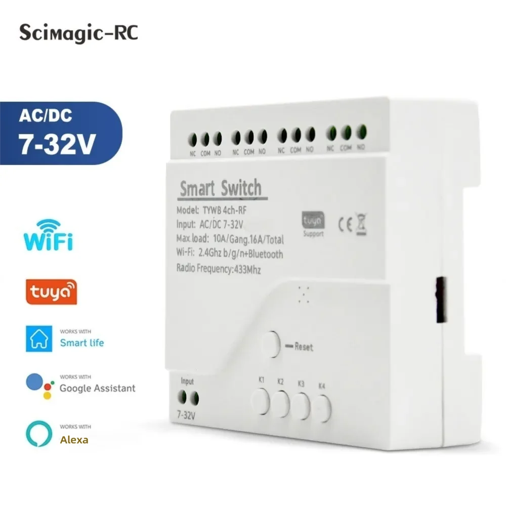 Tuya Smart WiFi 7-32V 85-250V  - Tuya 4 Channel 评论和价格